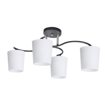 Lustr na tyči ESNYR 4xE27/40W/230V černá/bílá