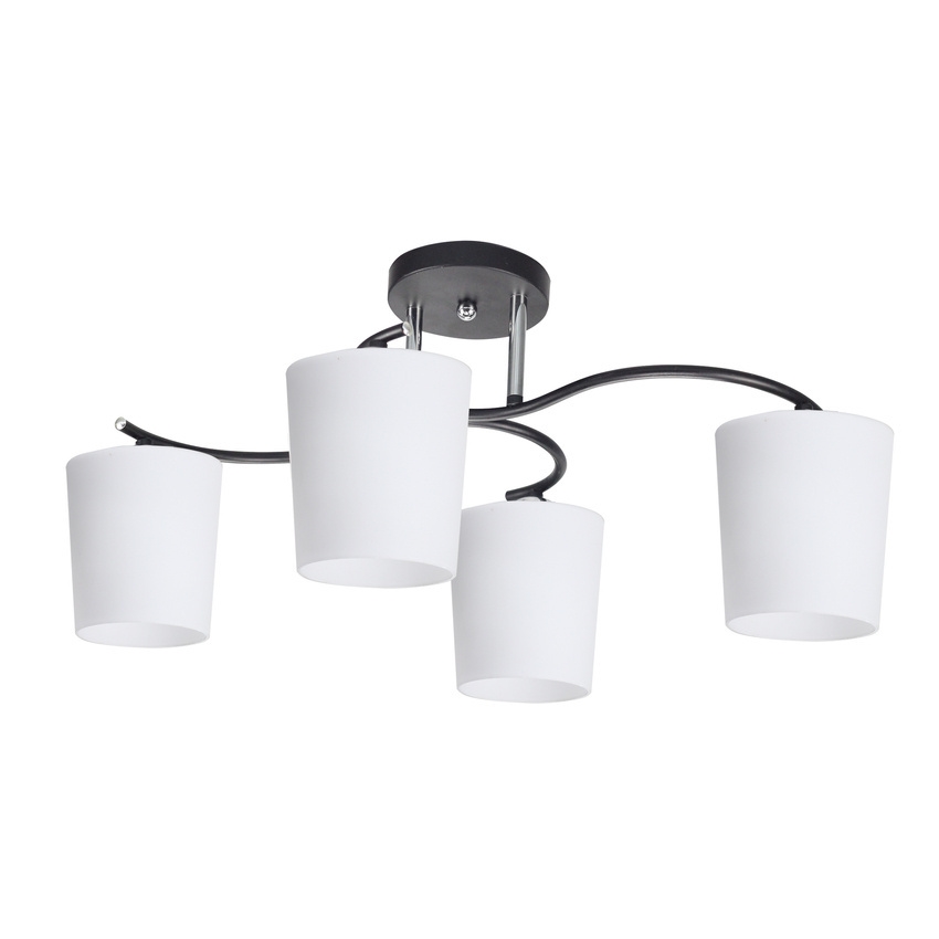 Lustr na tyči ESNYR 4xE27/40W/230V černá/bílá