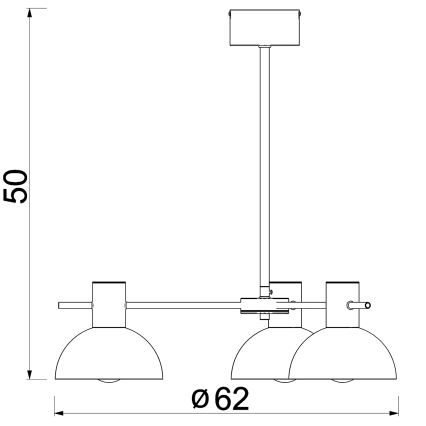 Lustr na tyči ESTATE MINI 3xE27/15W/230V černá