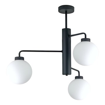 Lustr na tyči FLEX 3xE27/60W/230V černá/bílá