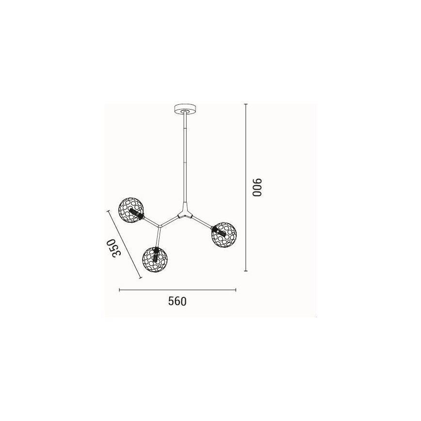 Lustr na tyči GALILEA 3xG9/15W/230V šedá