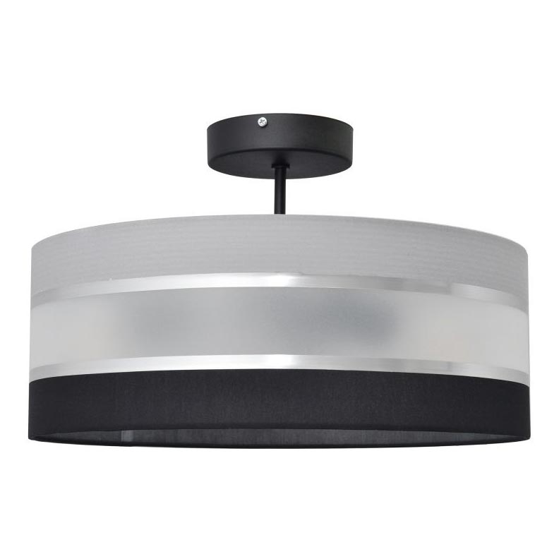 Lustr na tyči HELEN 3xE27/15W/230V černá/šedá/lesklý chrom