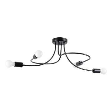 Lustr na tyči LEVAR 4xE27/15W/230V černá