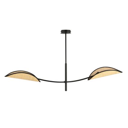 Lustr na tyči LOTUS 2xE14/10W/230V černá/béžová