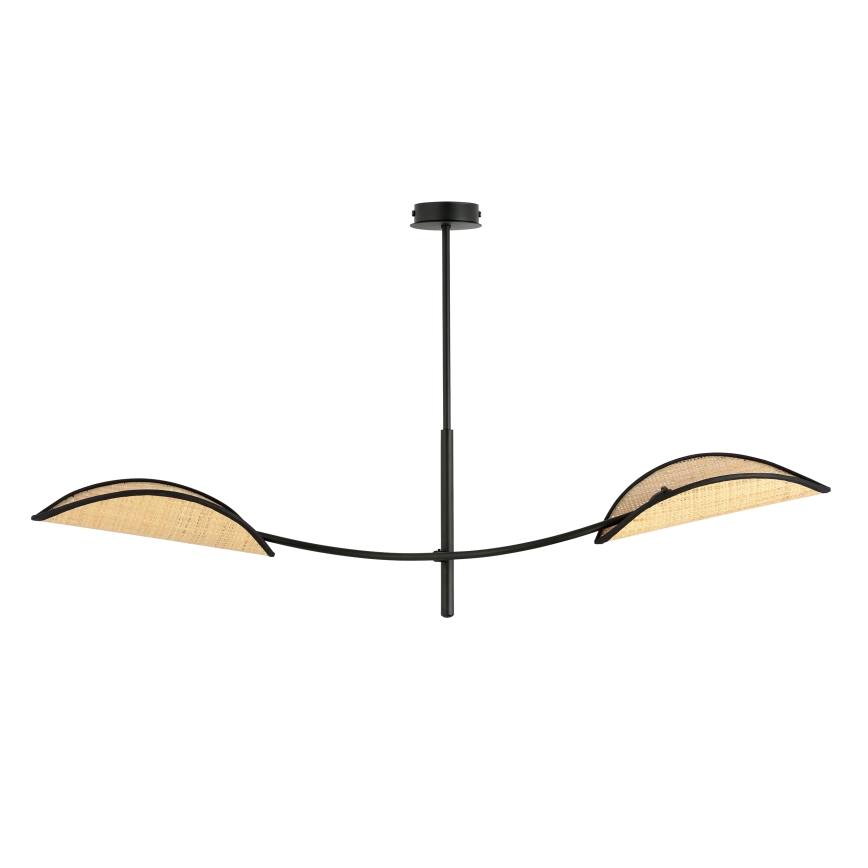 Lustr na tyči LOTUS 2xE14/10W/230V černá/béžová