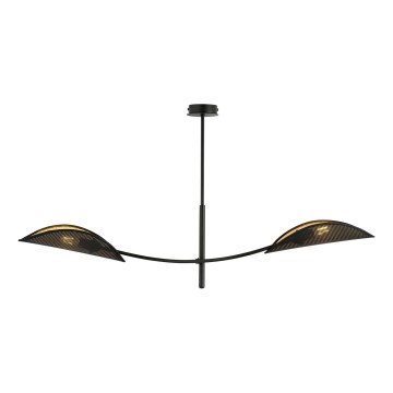 Lustr na tyči LOTUS 2xE14/10W/230V černá/zlatá