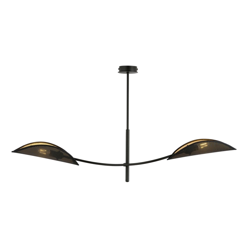 Lustr na tyči LOTUS 2xE14/10W/230V černá/zlatá