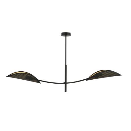 Lustr na tyči LOTUS 2xE14/10W/230V černá/zlatá
