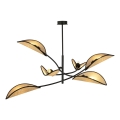 Lustr na tyči LOTUS 6xE14/10W/230V černá/béžová