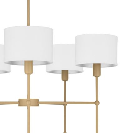 Lustr na tyči MADELA 5xE14/40W/230V bílá/béžová