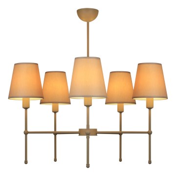 Lustr na tyči MADELA 5xE14/40W/230V bílá/béžová