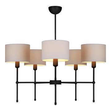 Lustr na tyči MADELA 5xE14/40W/230V bílá/černá