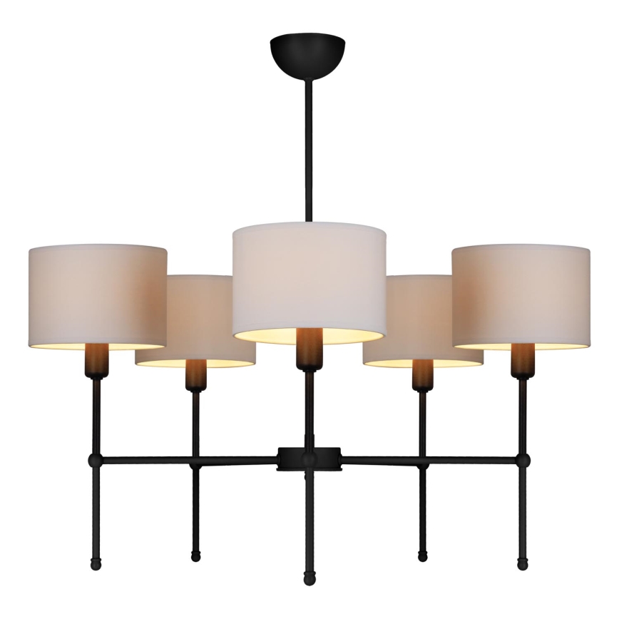 Lustr na tyči MADELA 5xE14/40W/230V bílá/černá