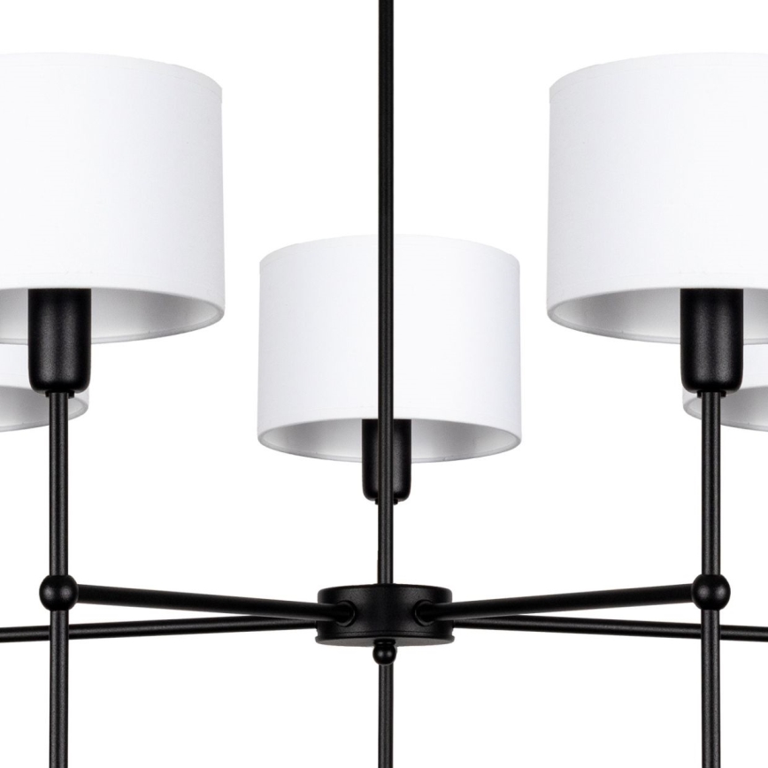 Lustr na tyči MADELA 5xE14/40W/230V bílá/černá