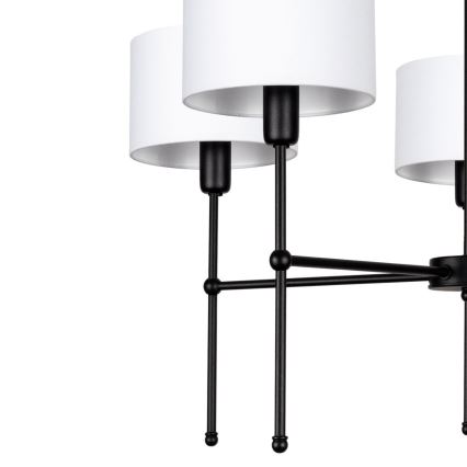 Lustr na tyči MADELA 5xE14/40W/230V bílá/černá