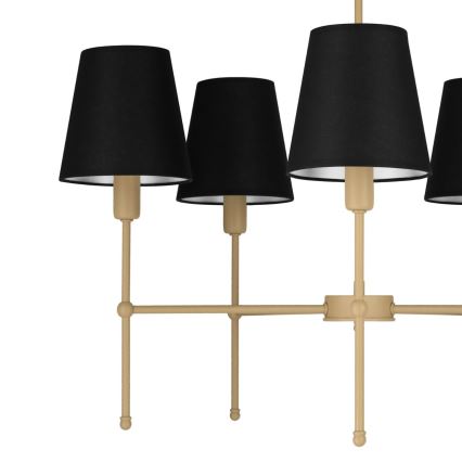 Lustr na tyči MADELA 5xE14/40W/230V černá/béžová