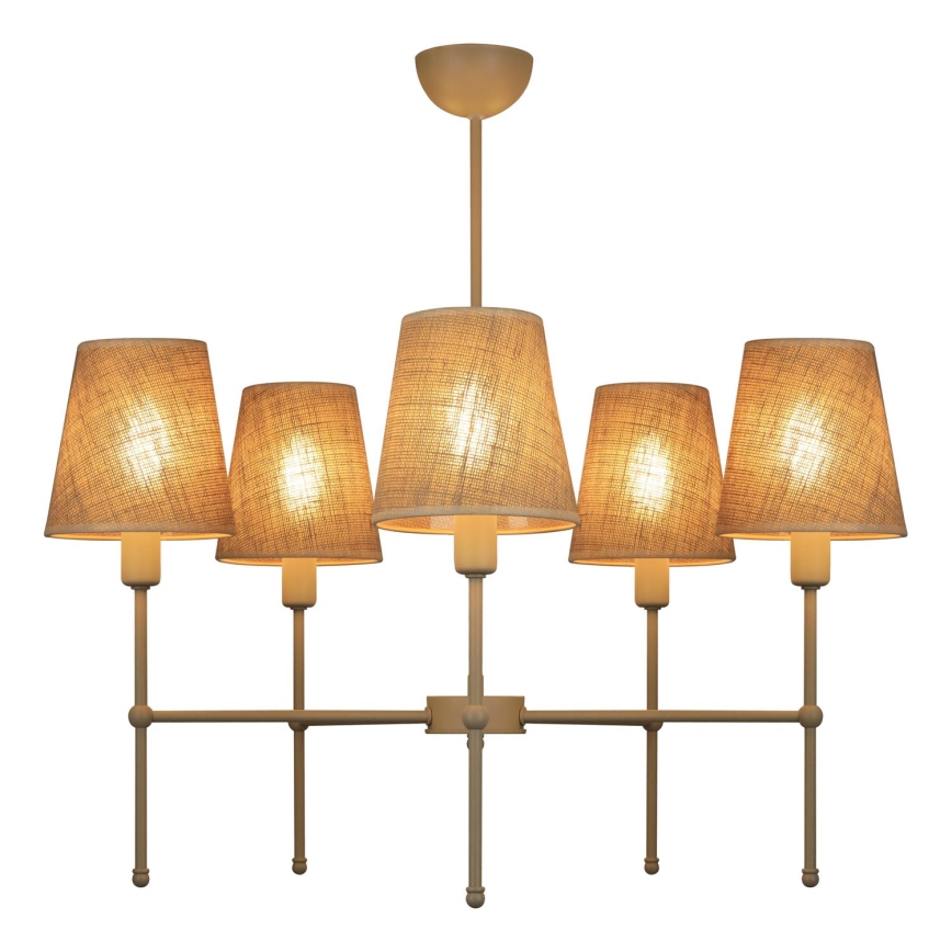 Lustr na tyči MADELA 5xE14/40W/230V juta/béžová