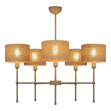 Lustr na tyči MADELA 5xE14/40W/230V juta/béžová