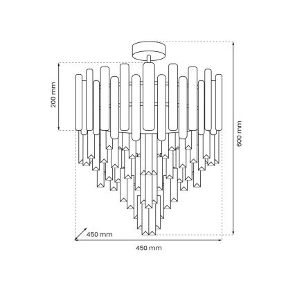 Lustr na tyči MADISON 9xE14/40W/230V zlatá