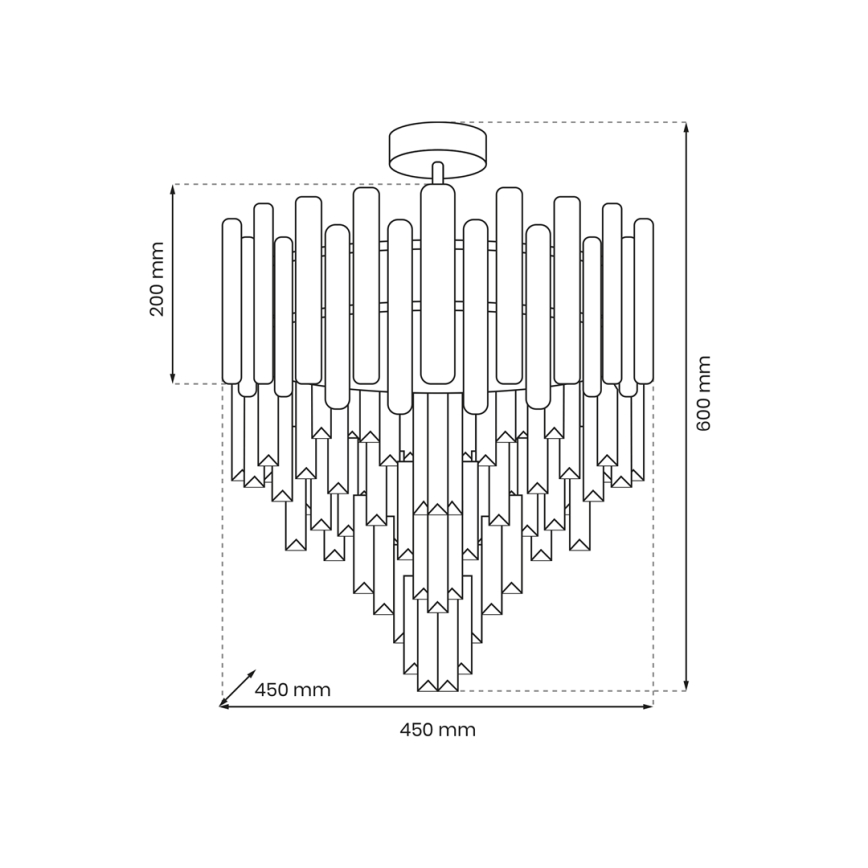 Lustr na tyči MADISON 9xE14/40W/230V zlatá