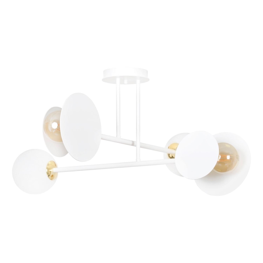 Lustr na tyči MINERVA 2xE27/15W + 2xE14/10W/230V bílá