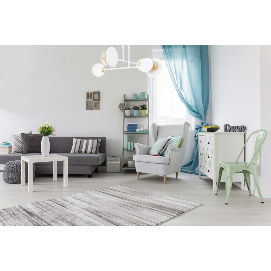 Lustr na tyči MINERVA 2xE27/15W + 2xE14/10W/230V bílá