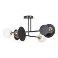 Lustr na tyči MINERVA 2xE27/15W + 2xE14/10W/230V černá