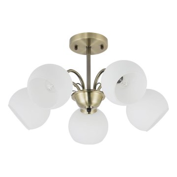 Lustr na tyči NESTOR 5xE27/40W/230V mosaz