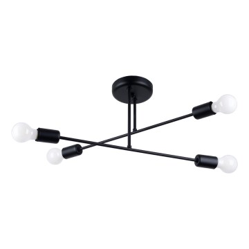 Lustr na tyči NORAH 4xE27/15W/230V černá