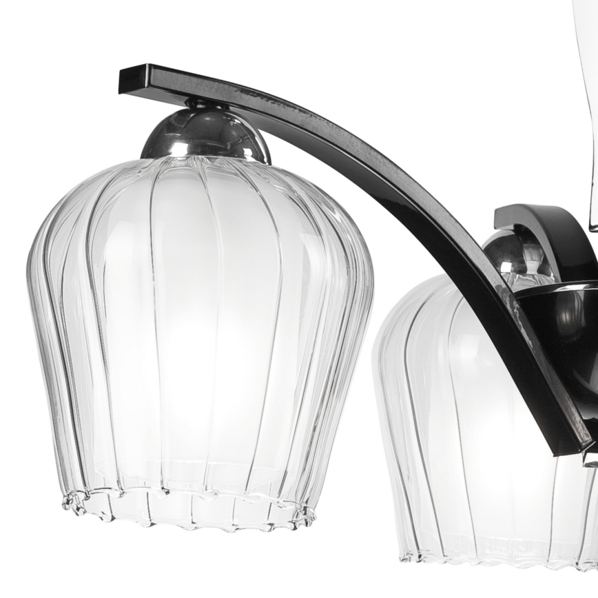 Lustr na tyči PAULA 3xE27/60W/230V černá