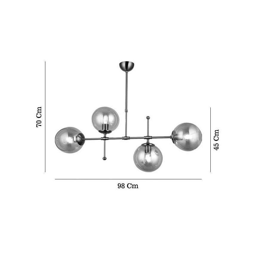 Lustr na tyči POLINO 4xE27/40W/230V bronzová