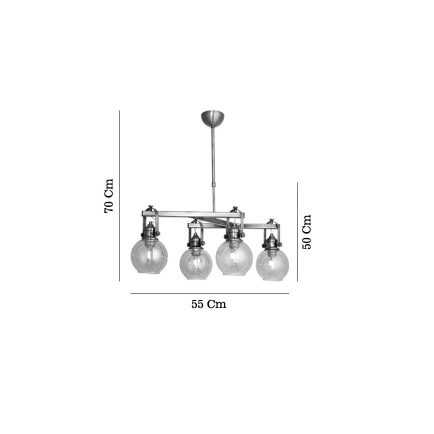 Lustr na tyči POLINO 4xE27/40W/230V bronzová
