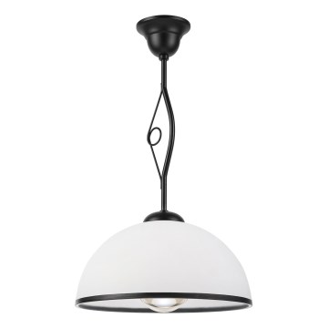 Lustr na tyči RETRO 1xE27/60W/230V černá/bílá