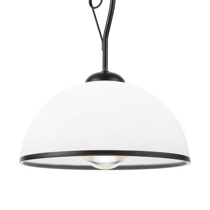 Lustr na tyči RETRO 1xE27/60W/230V černá/bílá