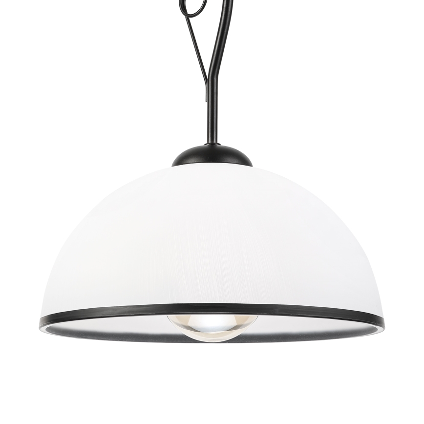 Lustr na tyči RETRO 1xE27/60W/230V černá/bílá