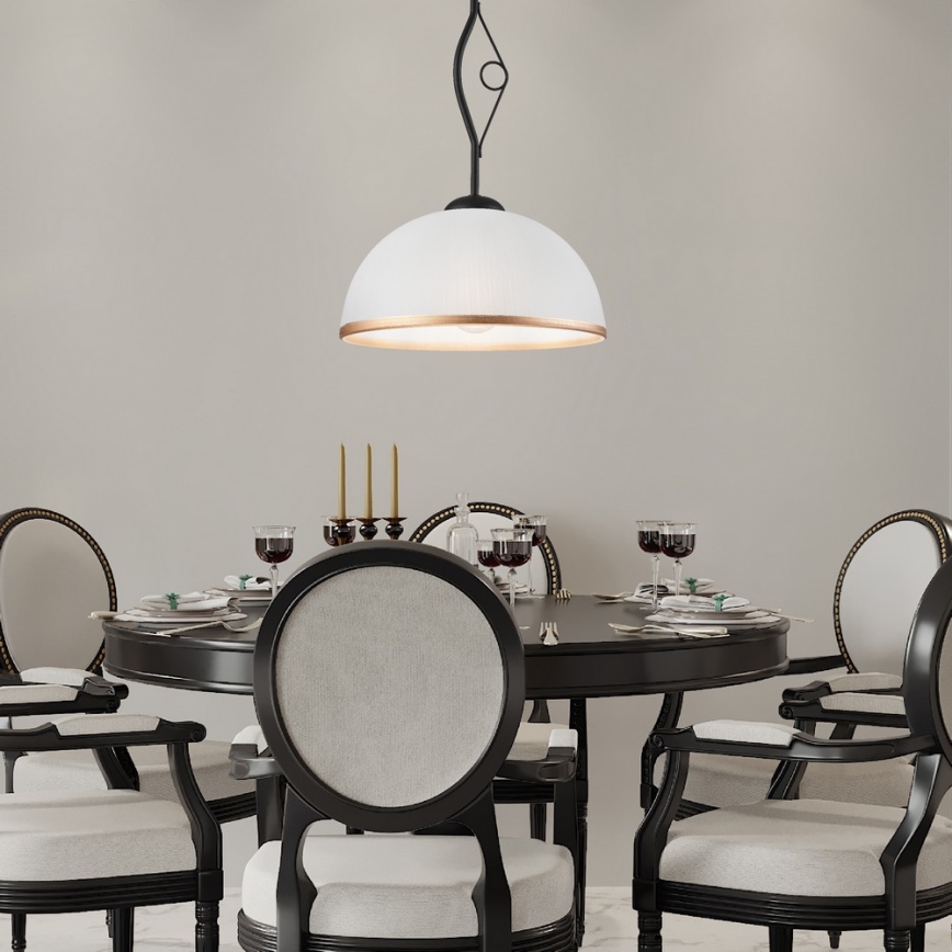 Lustr na tyči RETRO 1xE27/60W/230V černá matná