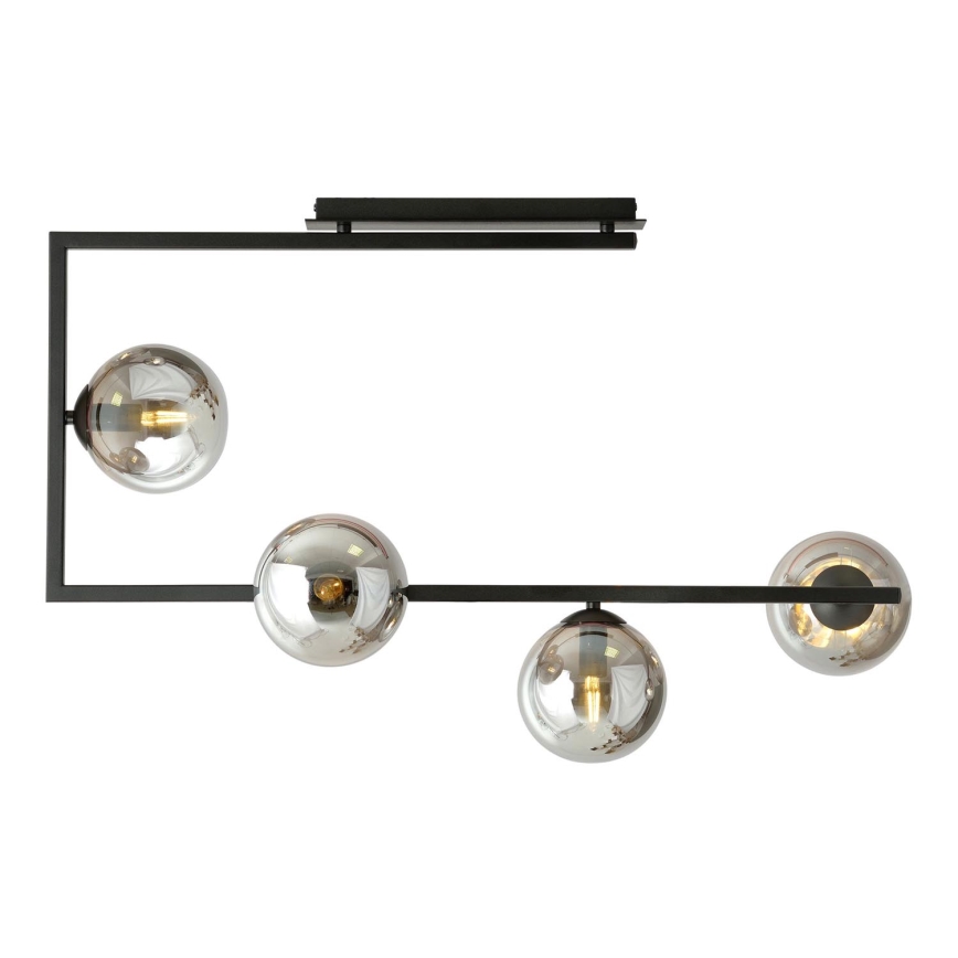 Lustr na tyči SOMA 4xE14/10W/230V černá/šedá