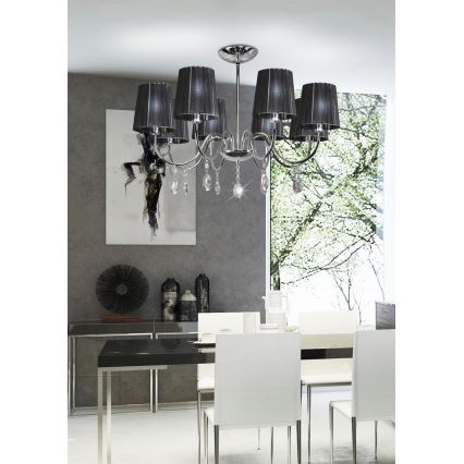 Lustr na tyči SORENTO 8xE14/40W/230V černá