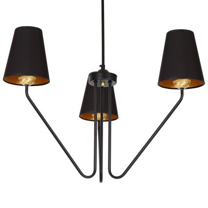 Lustr na tyči VICTORIA 3xE27/60W/230V černá