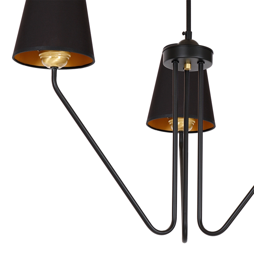 Lustr na tyči VICTORIA 3xE27/60W/230V černá