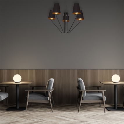 Lustr na tyči VICTORIA 5xE27/60W/230V černá