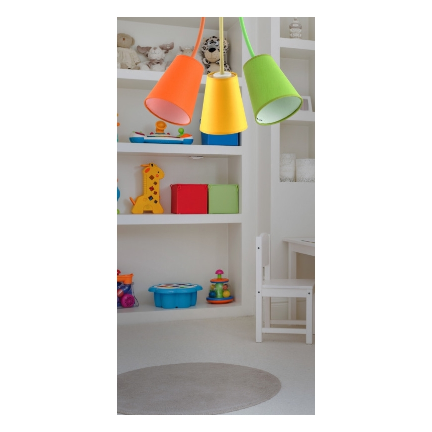 Lustr na tyči WIRE COLOUR 3xE27/60W/230V