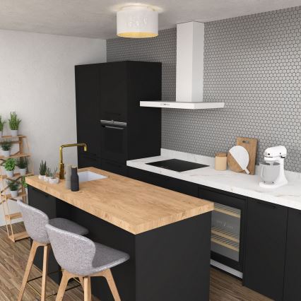 Lustr přisazený LOFT SHADE 3xE27/60W/230V bílá/zlatá
