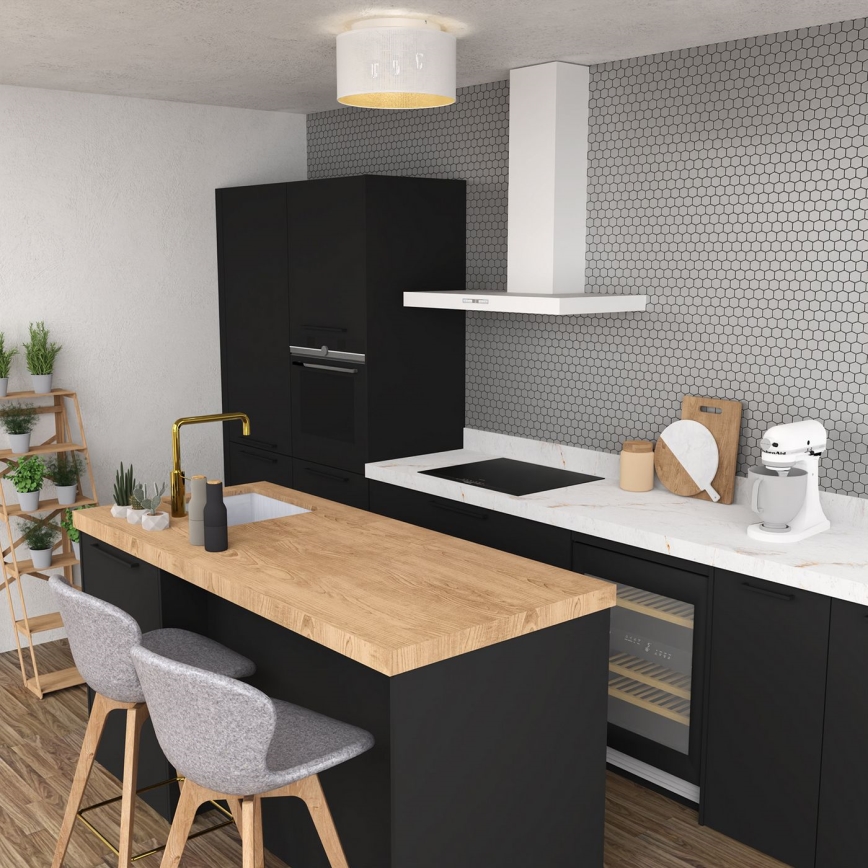 Lustr přisazený LOFT SHADE 3xE27/60W/230V bílá/zlatá