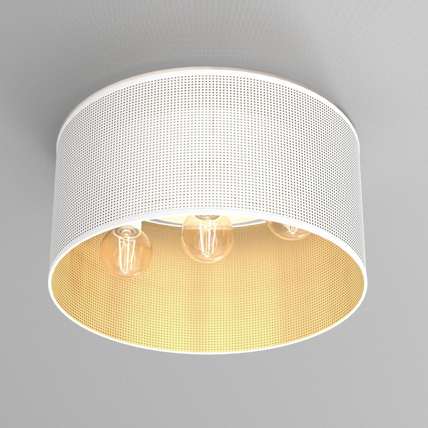Lustr přisazený LOFT SHADE 3xE27/60W/230V bílá/zlatá