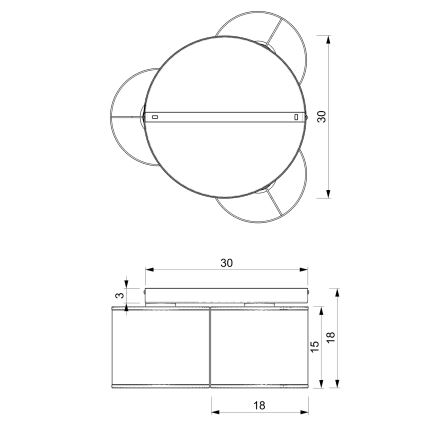 Lustr přisazený LOFT SHADE 3xE27/60W/230V bílá/zlatá