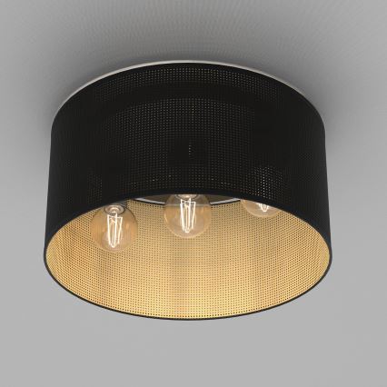 Lustr přisazený LOFT SHADE 3xE27/60W/230V černá/zlatá