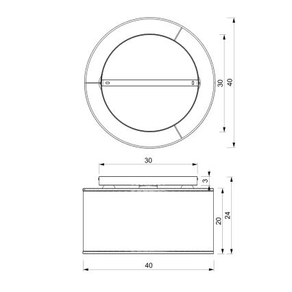 Lustr přisazený LOFT SHADE 3xE27/60W/230V černá/zlatá