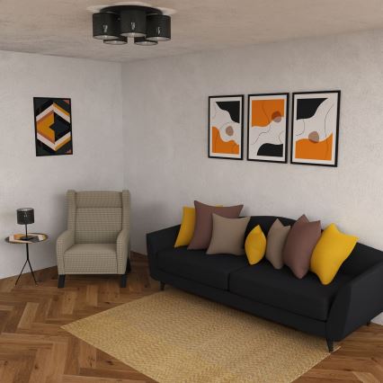 Lustr přisazený LOFT SHADE 5xE27/60W/230V černá