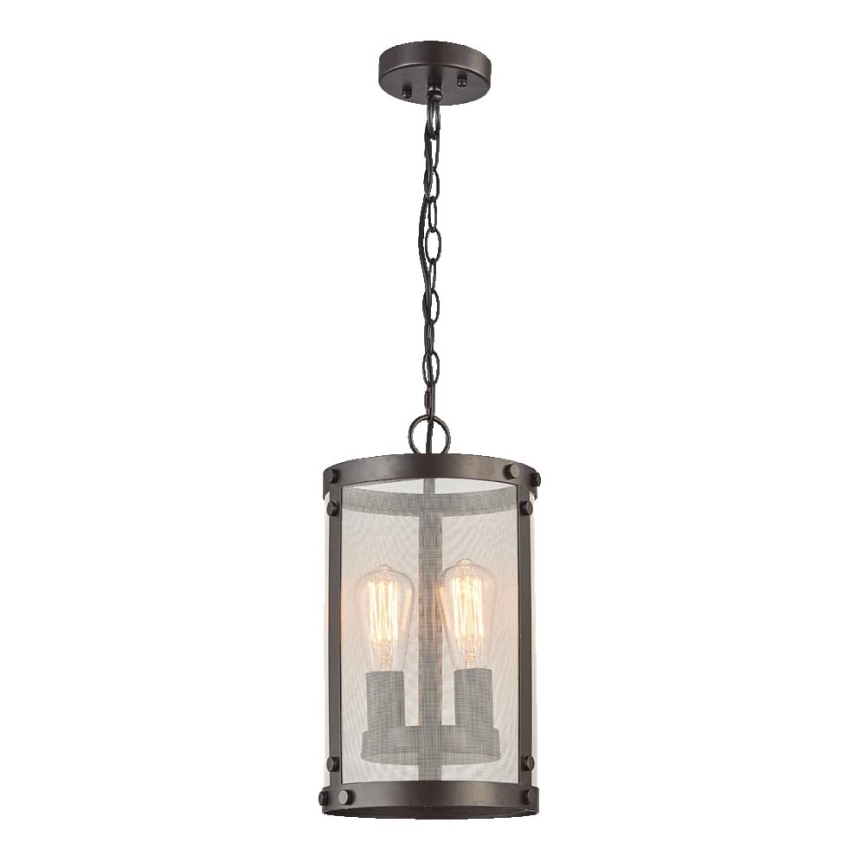 Luxera 46072 - Lustr na řetězu IOWA 2xE27/60W/230V